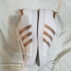 Adidas Rose Gold Superstar Sneakers, size 7 1/2